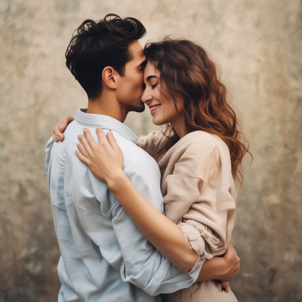 A couple hugging